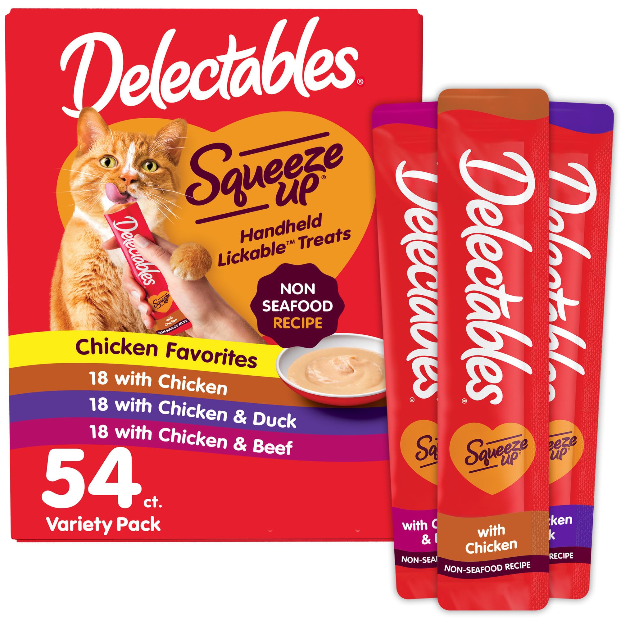 Delectables Squeeze Up: tubo pollo cremoso para juego interactivo con tu gato