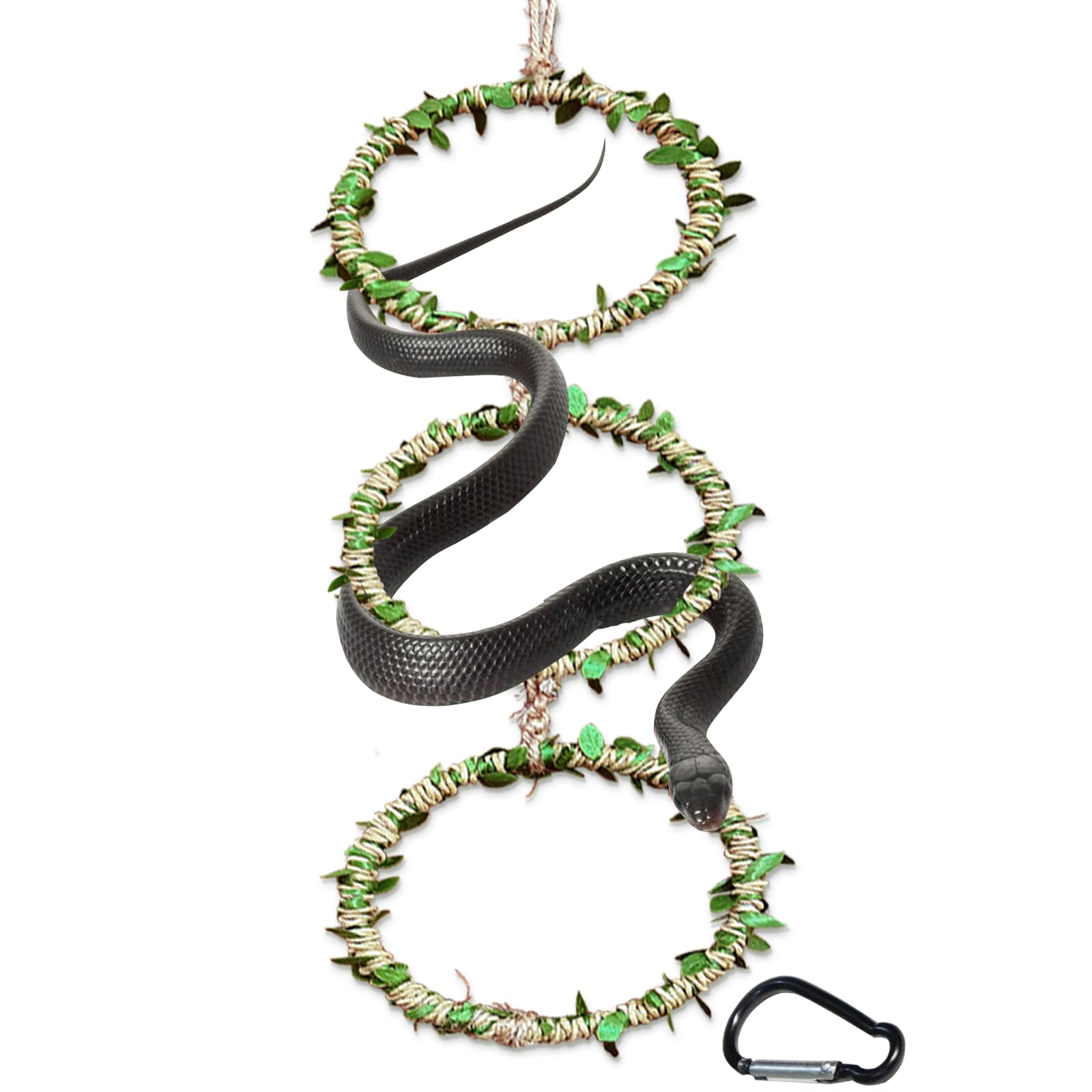 Delllala anillos de escalada para serpiente pitón bola facilitan ejercicio seguro.