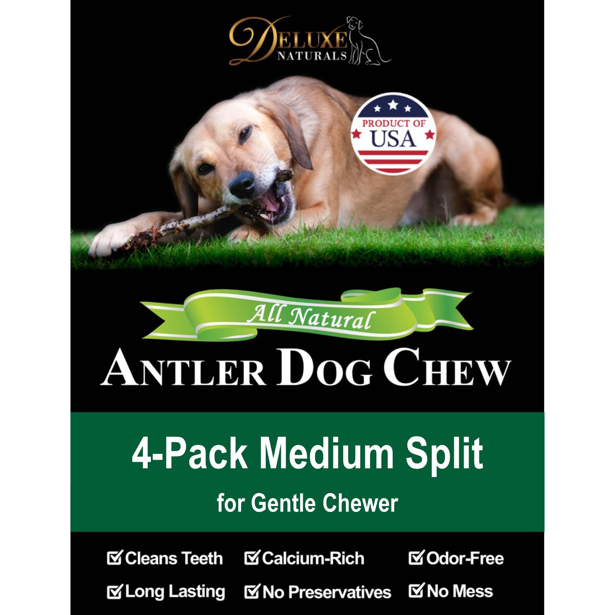 Deluxe Naturals higiene bucal perro alce: apoyo natural para un aliento más fresco.