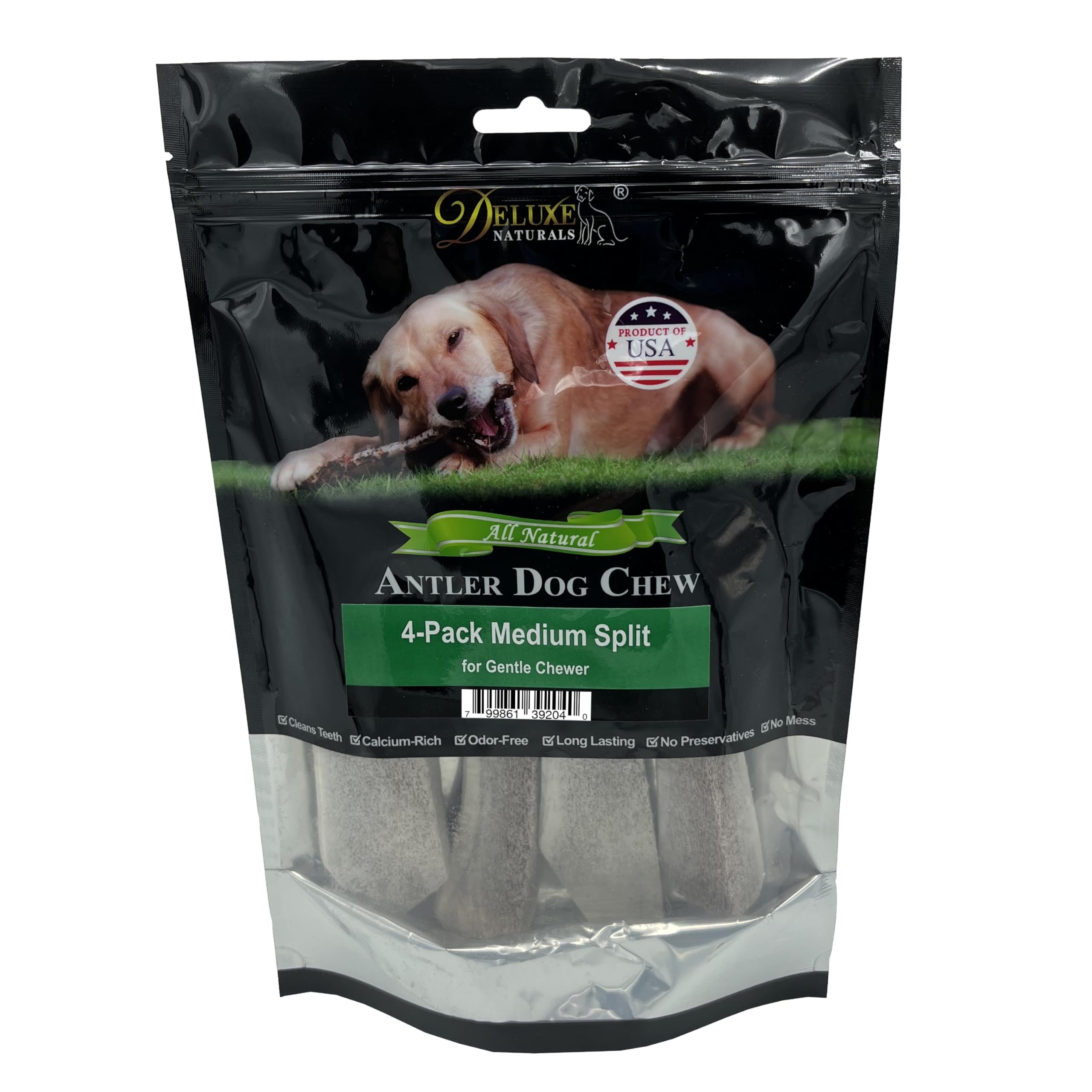 Deluxe Naturals textura crujiente alce: experiencia sensorial atractiva para masticadores pequeños.