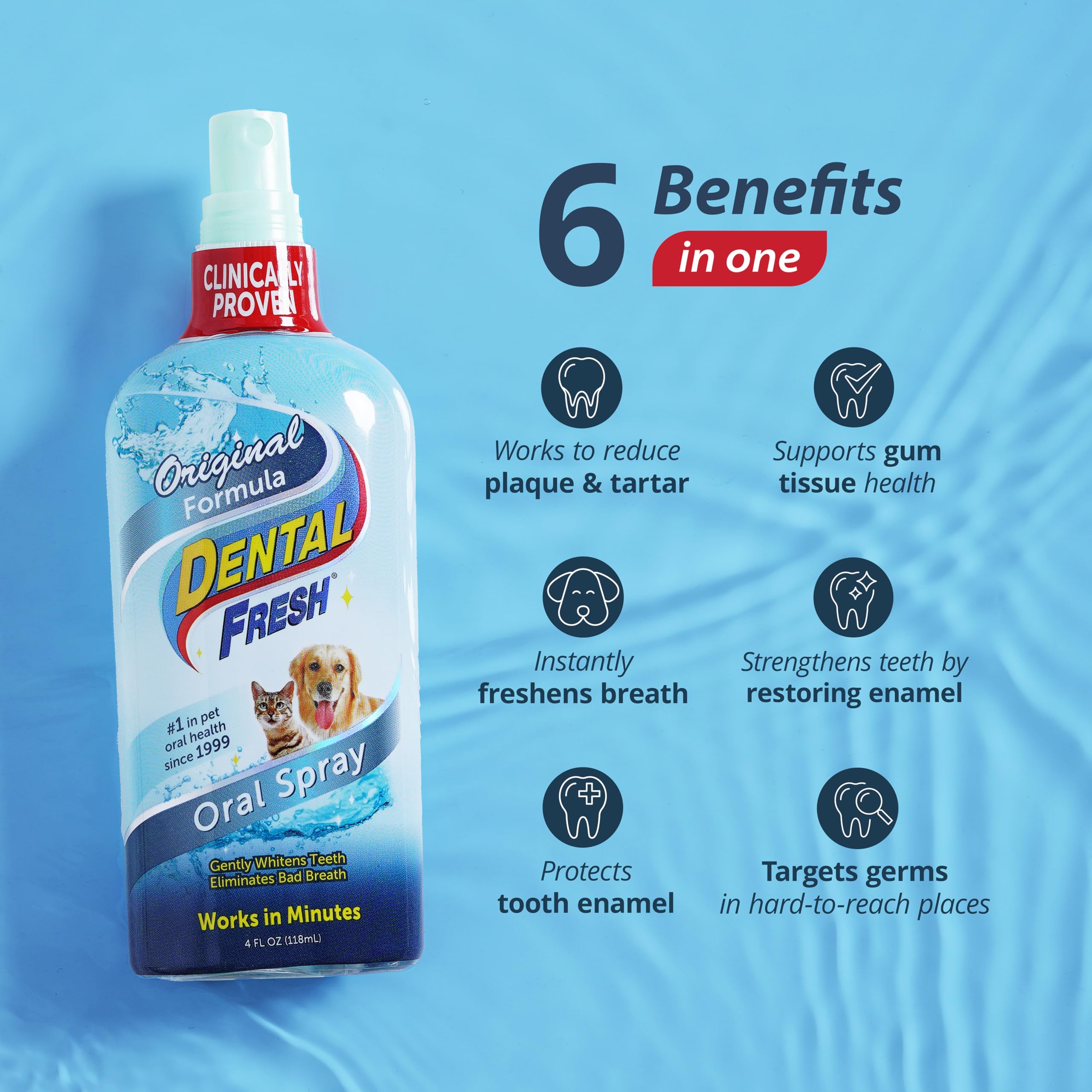 Etiqueta de Dental Fresh sin sabor, ideal para uso diario sin cepillado.