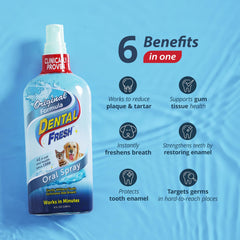 Etiqueta de Dental Fresh sin sabor, ideal para uso diario sin cepillado.