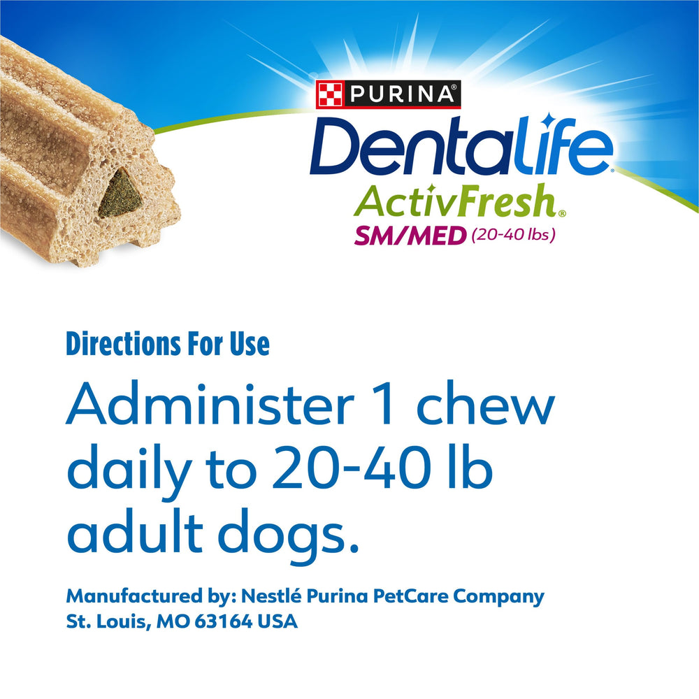 DentaLife ActivFresh: presentación de caja con 3 bolsas para compra fácil.
