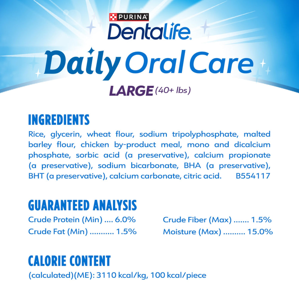 Dentalife bocadillos dentales para perro grande: diseño para dientes traseros