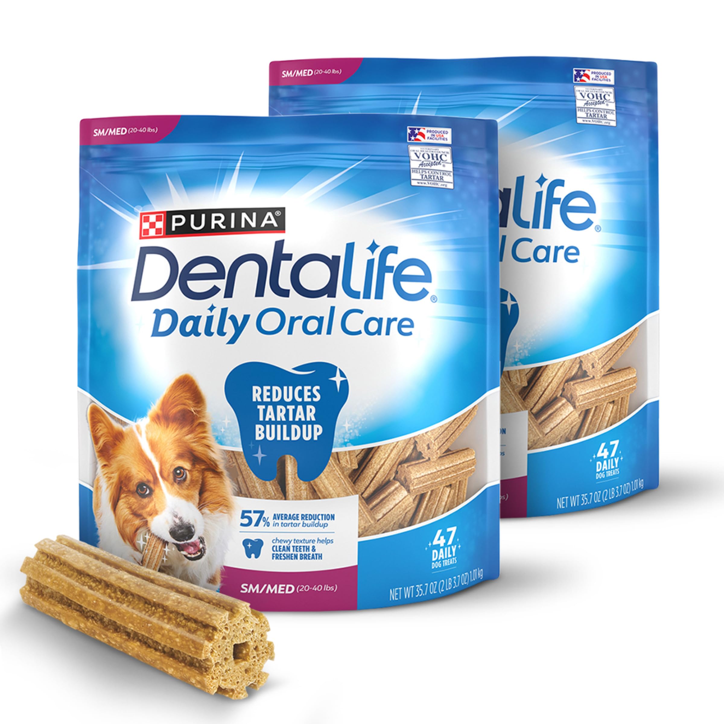 Dentalife Daily Oral Care: bolsa con 47 huesitos para perros pequeños y medianos, cuidado dental.