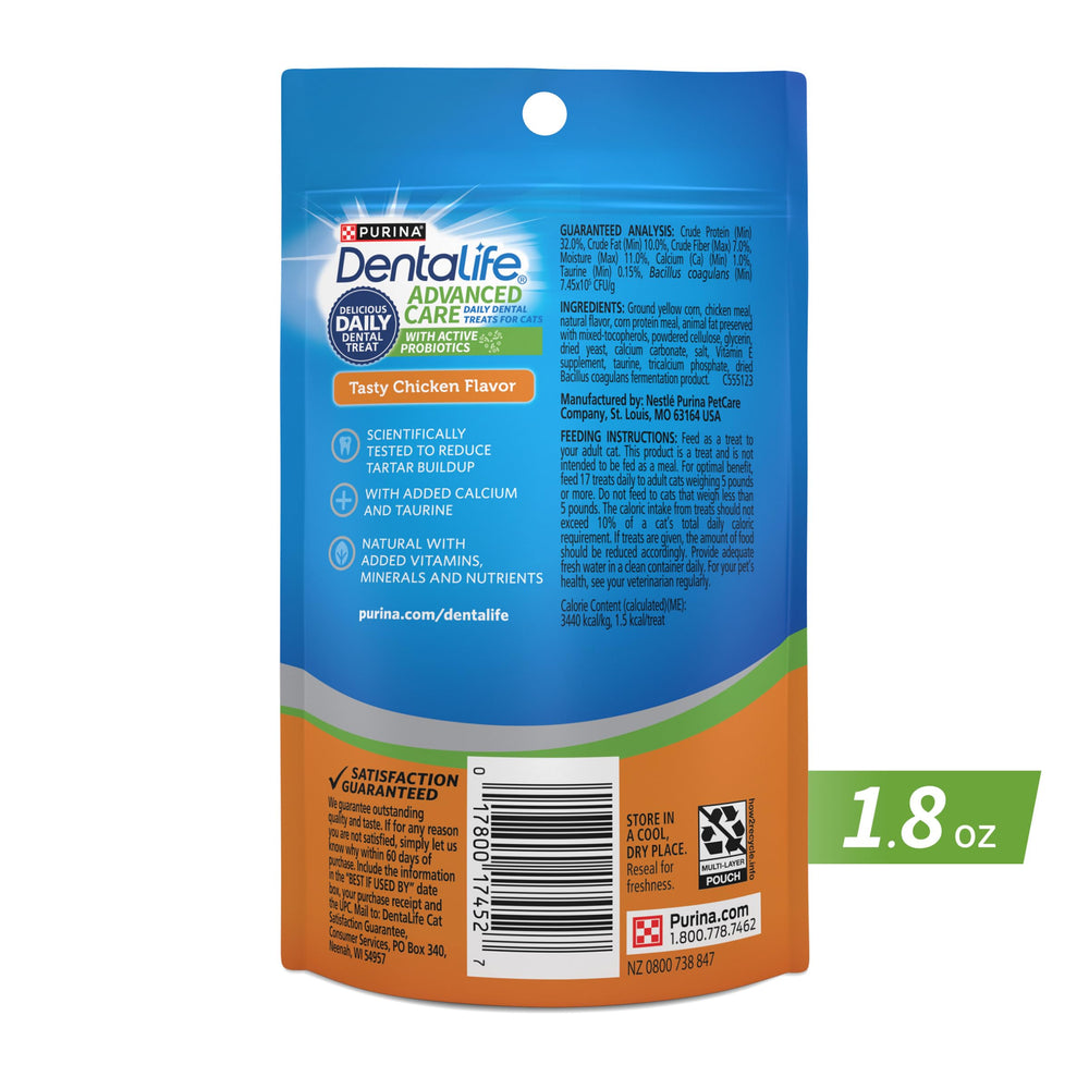 Dentalife sabor pollo atractivo para gatos.