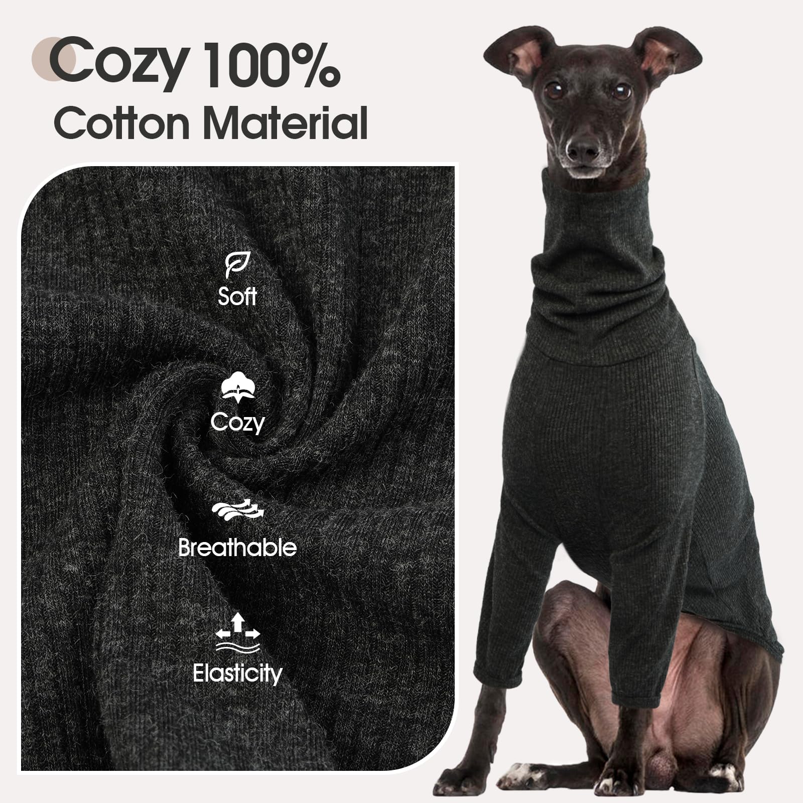 DENTRUN sudadera para galgos italianos dorso: protección y libertad de movimiento.