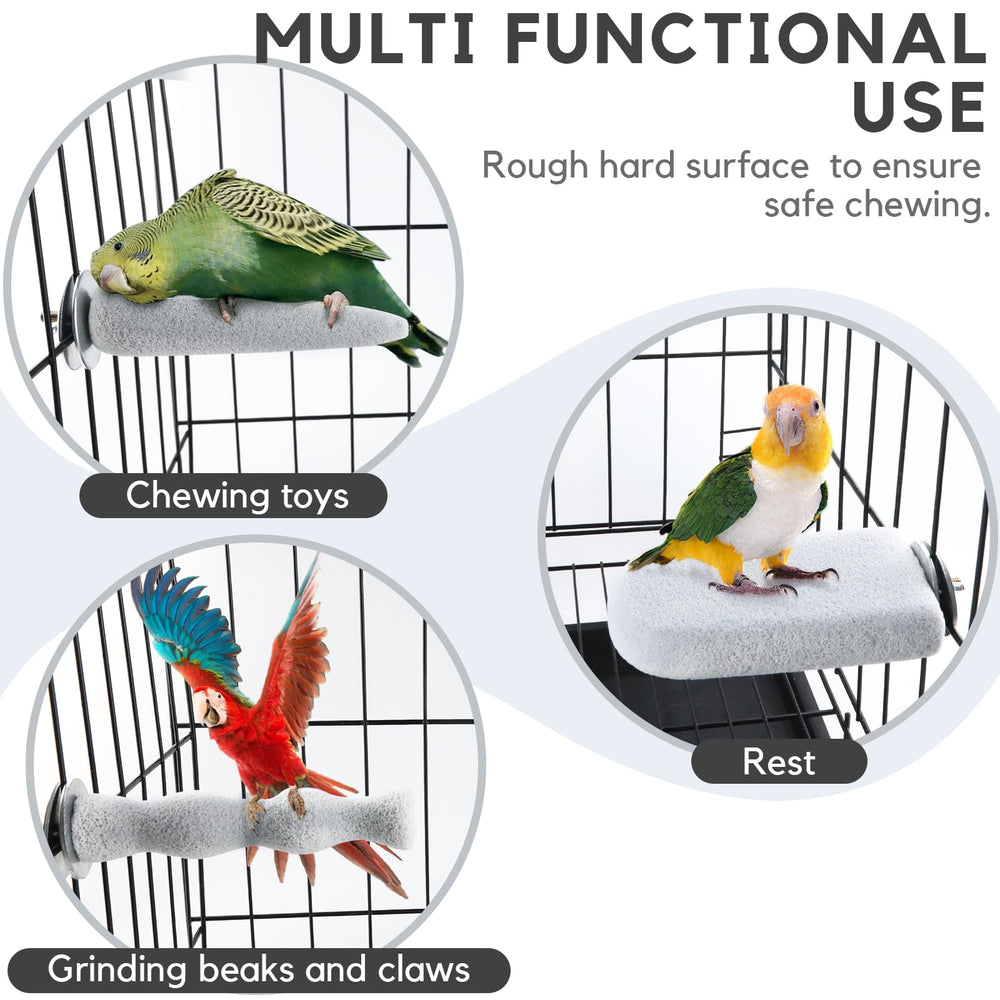 Denwwico juguete de masticación en piedra natural para aves