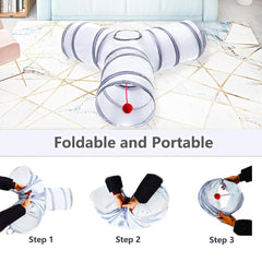Deofun túnel para gatos: diseño plegable para almacenamiento cómodo.