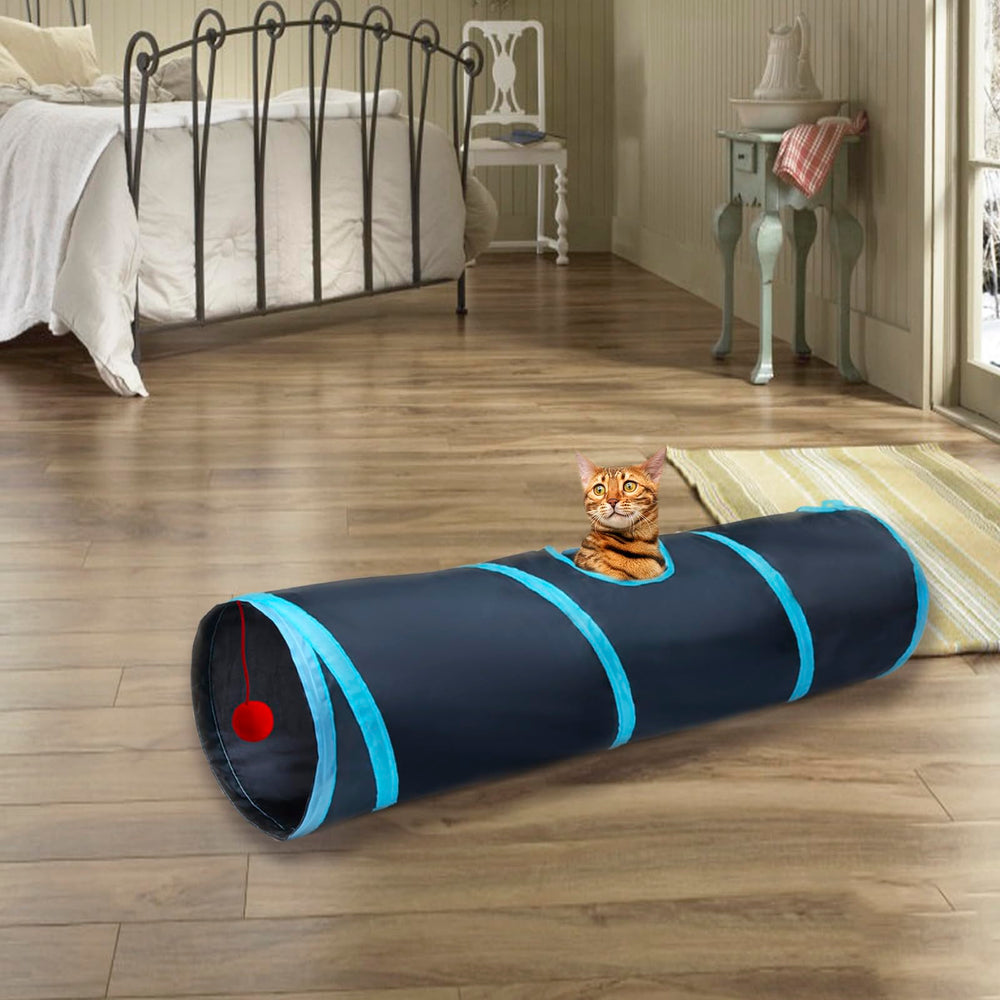 Uso en interiores con tunel Deofun para entretenimiento diario de gatos