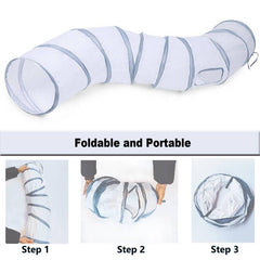 Túnel Deofun plegable y portátil, fácil de guardar entre usos.