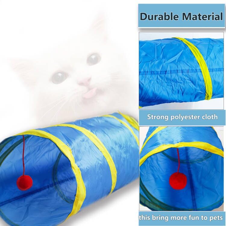 Deofun túnel para gatos de interior, diseño plegable facilita guardado.
