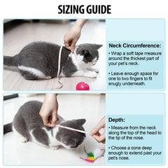 Depets collar cono gato diseño ergonómico que evita lamidos sin molestar