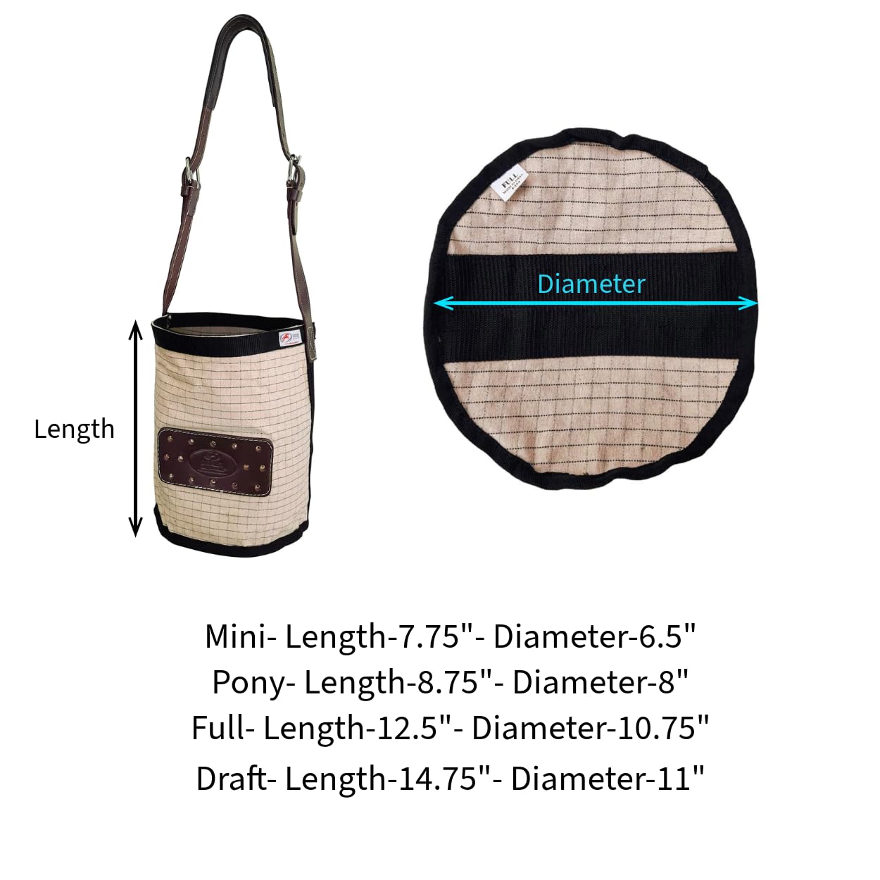 Derby Originals Caballo usando bolsa sin derrames durante la comida diaria.