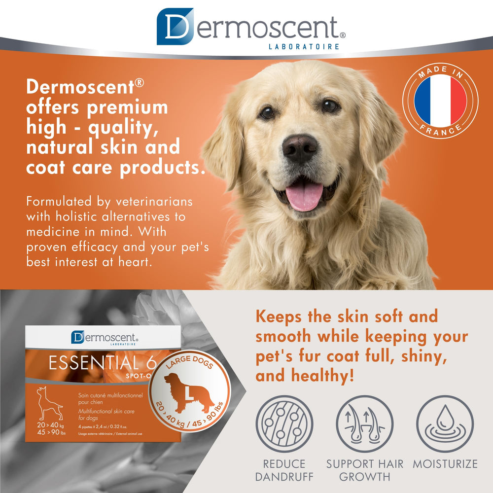 Dermoscent Essential 6: fórmula especializada desarrollada por dermatólogos veterinarios.