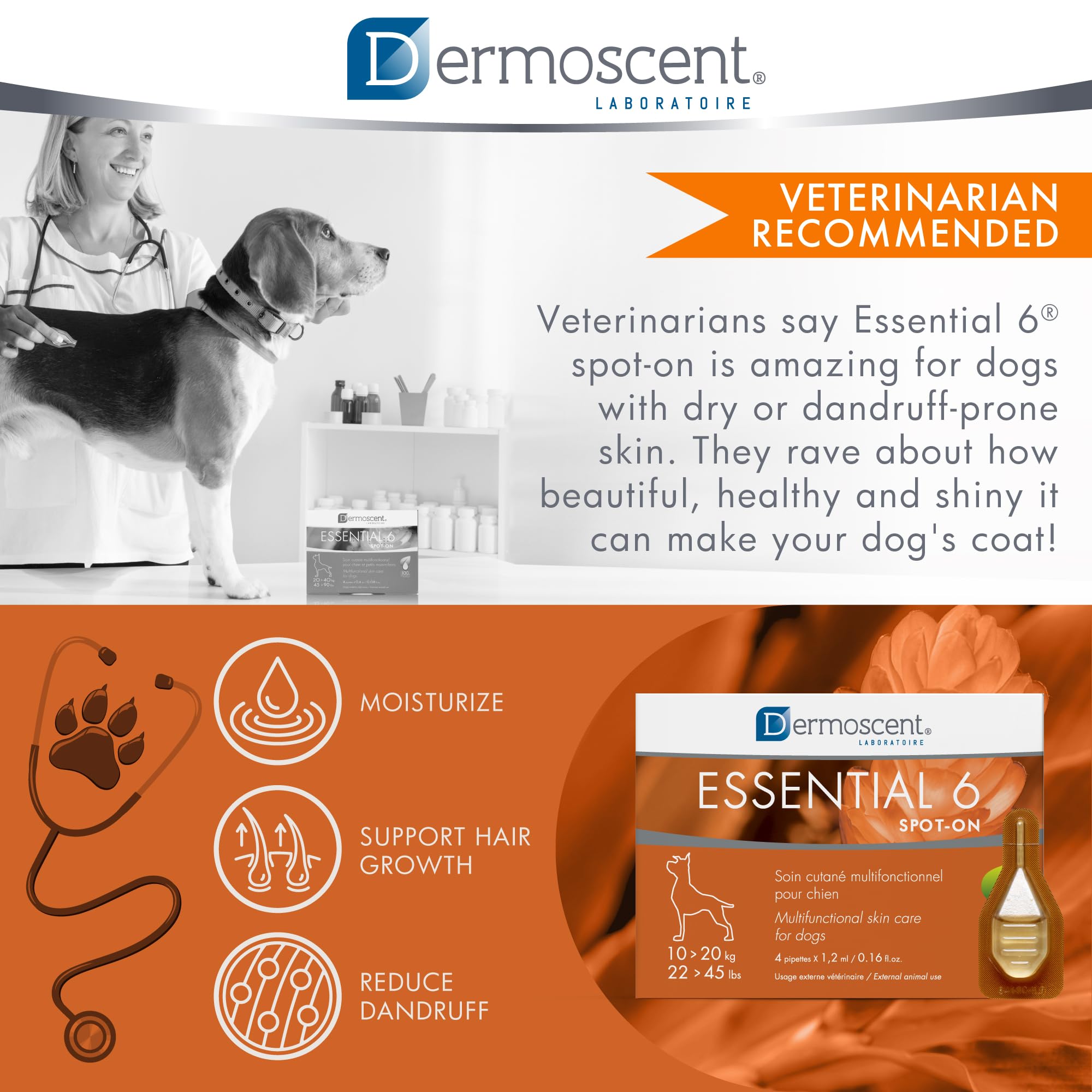 Dermoscent SpotOn: control del sebo y la caspa.