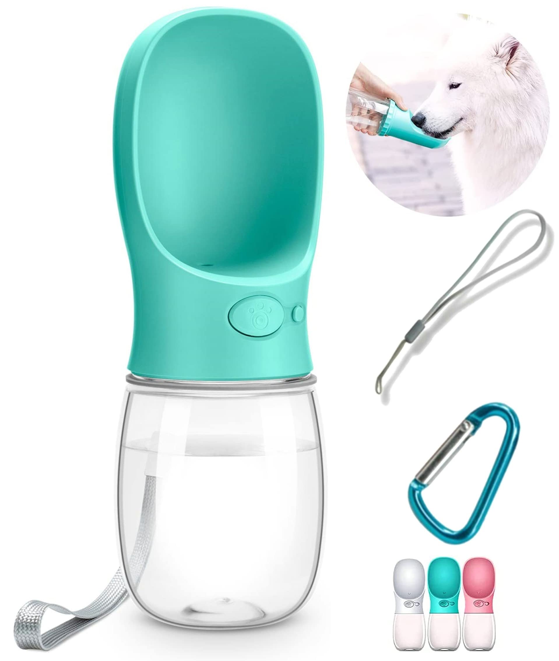 DEYACE botella para perros frente, fácil de agarrar para paseos diarios.
