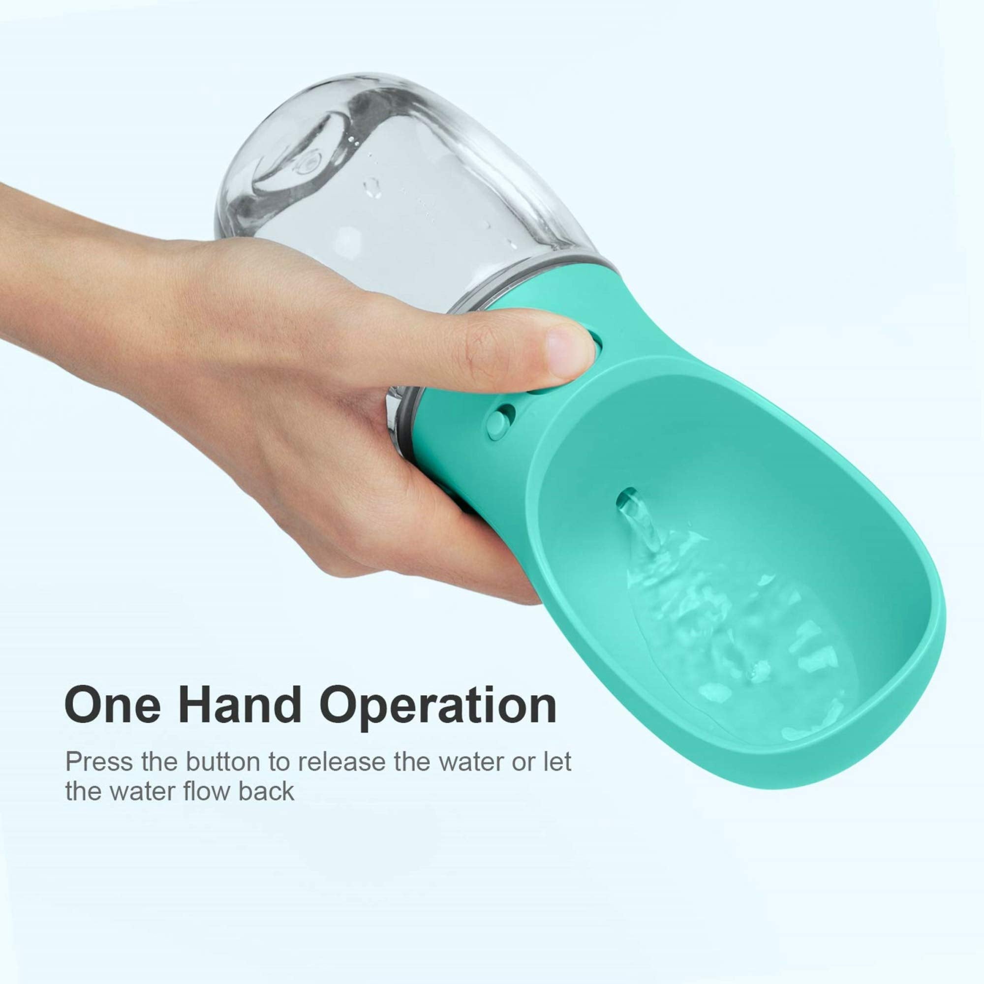 DEYACE botella para perros vertido-control, útil para viajes y caminatas.