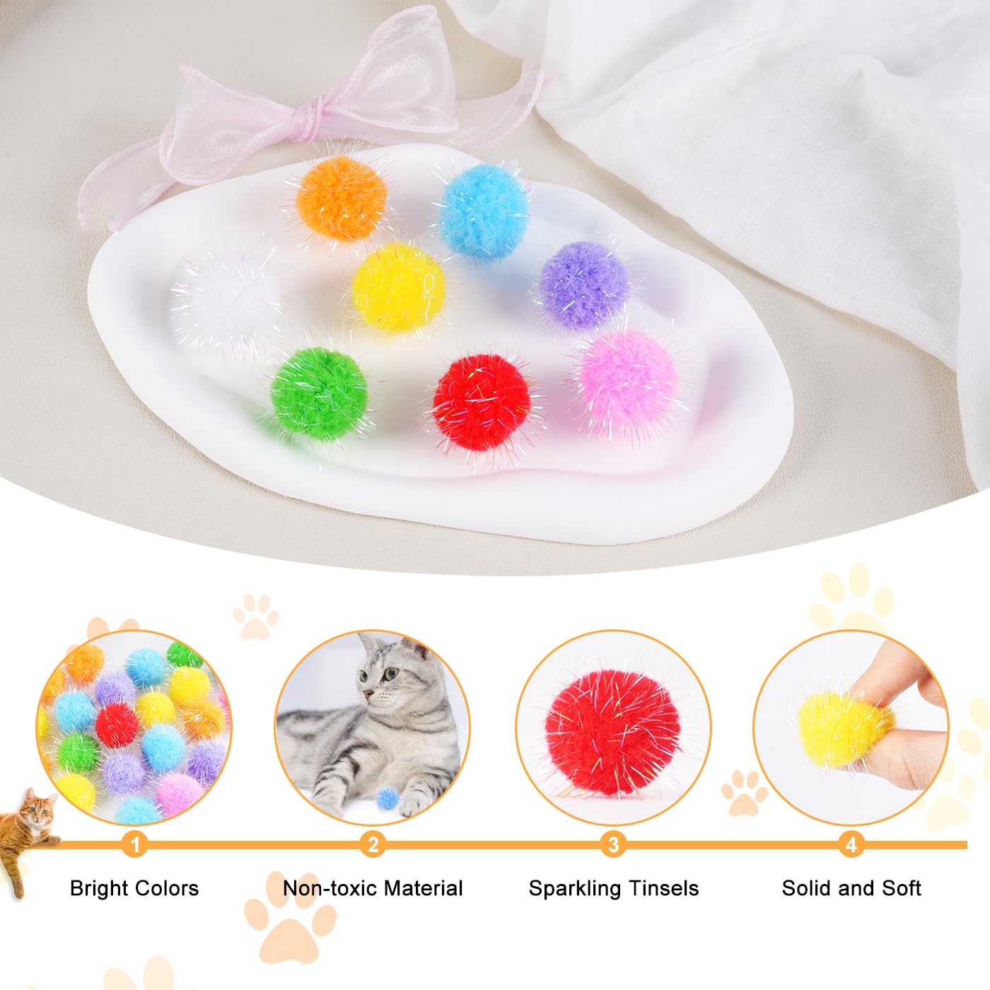 DF DUALFERV juguete de peluche ligero para gatos, ideal para golpear y rodar.