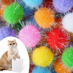 DF DUALFERV bolas pom pom para gatos, 1,5 pulgadas, ideal para juego diario.