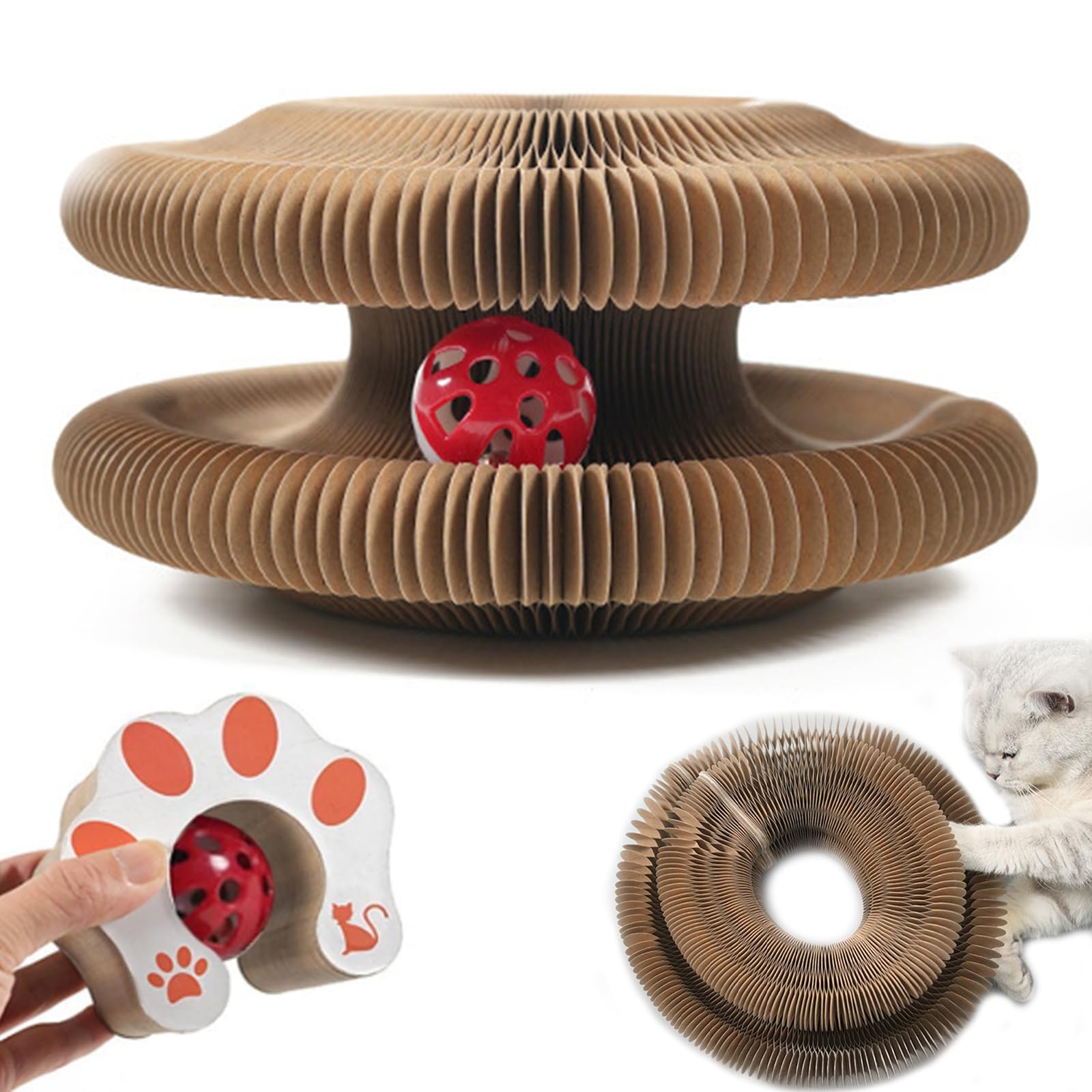DFQ Kitty Kurlz: tablero rascador corrugado para gatos curiosos