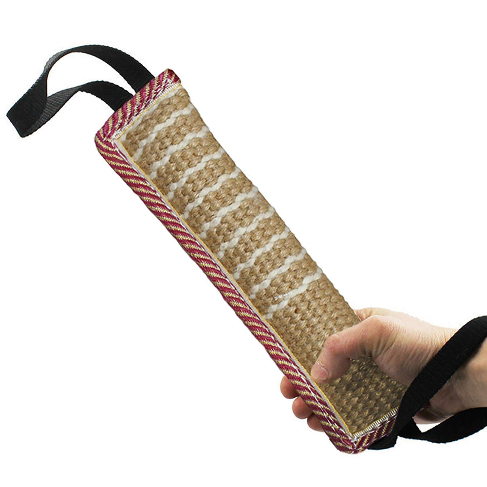 DGSL Juguete de tira para perro en yute con dos asas para entrenamiento y juego.