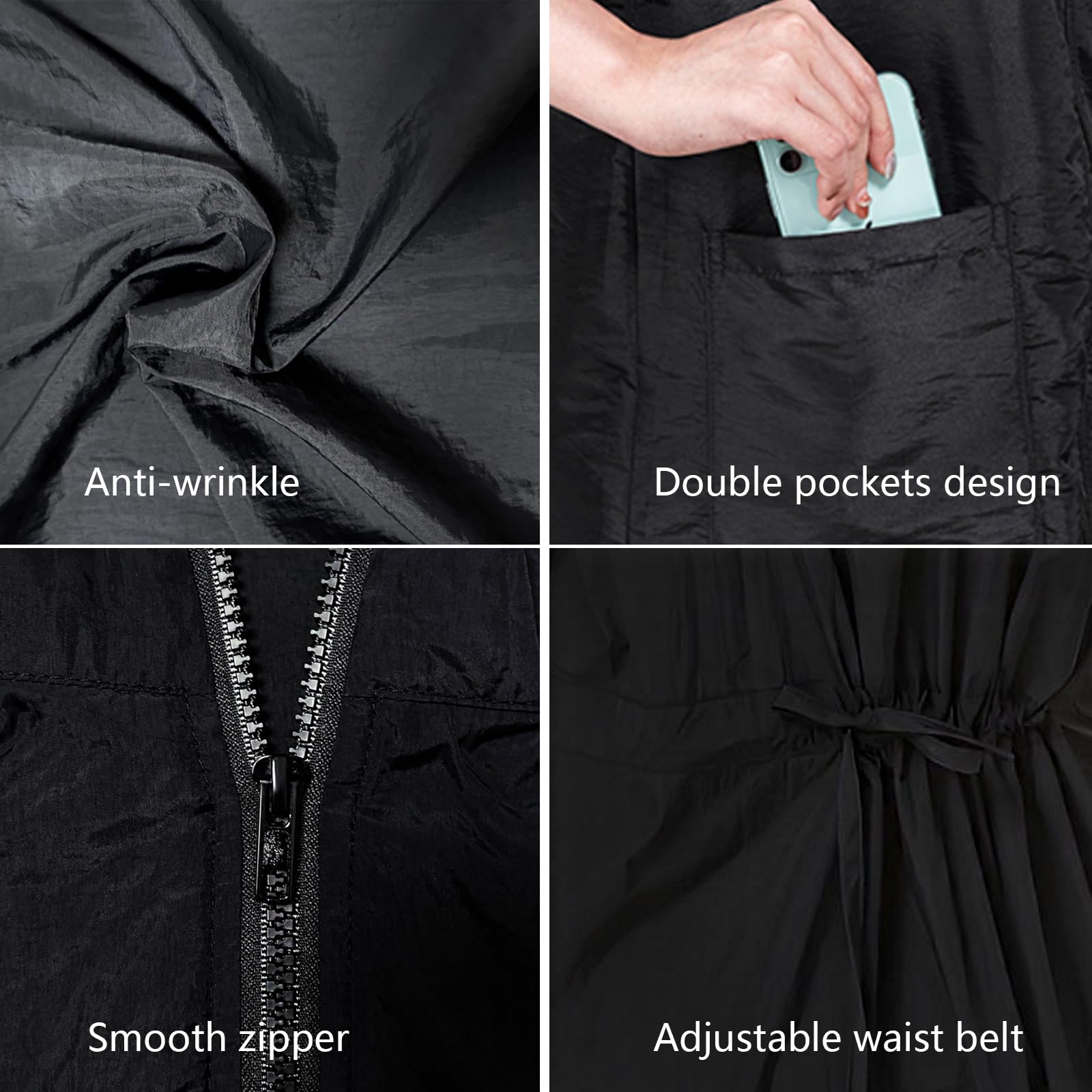 DHXYZZB smock antiestático evita que el pelo se adhiera al tejido.