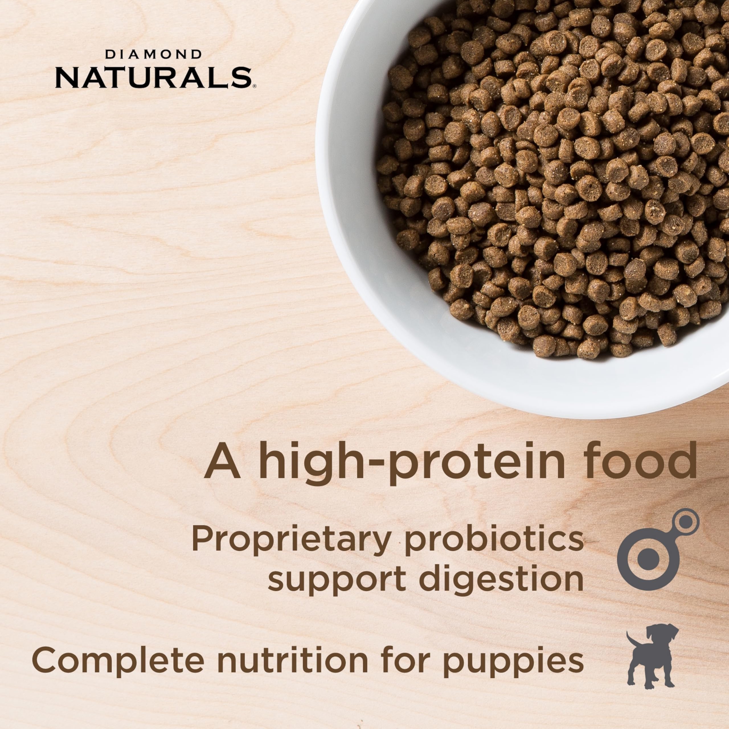 DIAMOND NATURALS croquetas de tamaño pequeño, masticación fácil para cachorros