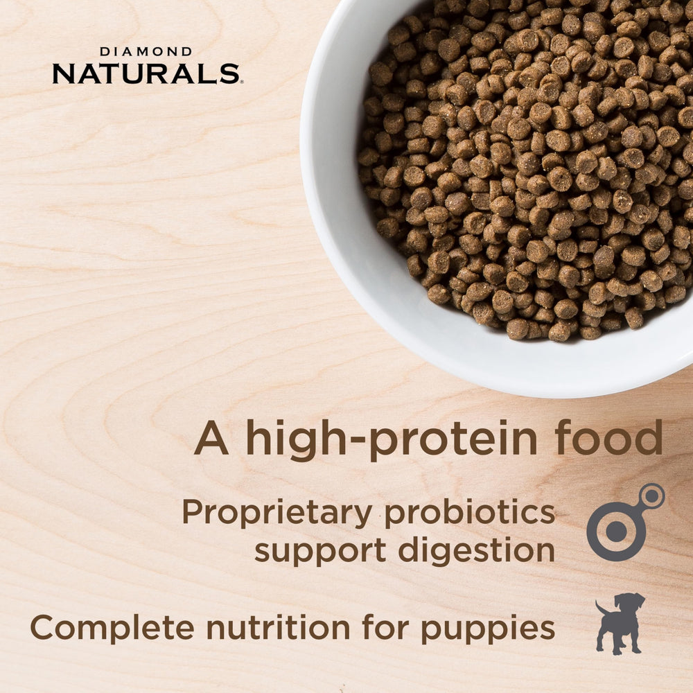 DIAMOND NATURALS croquetas de tamaño pequeño, masticación fácil para cachorros