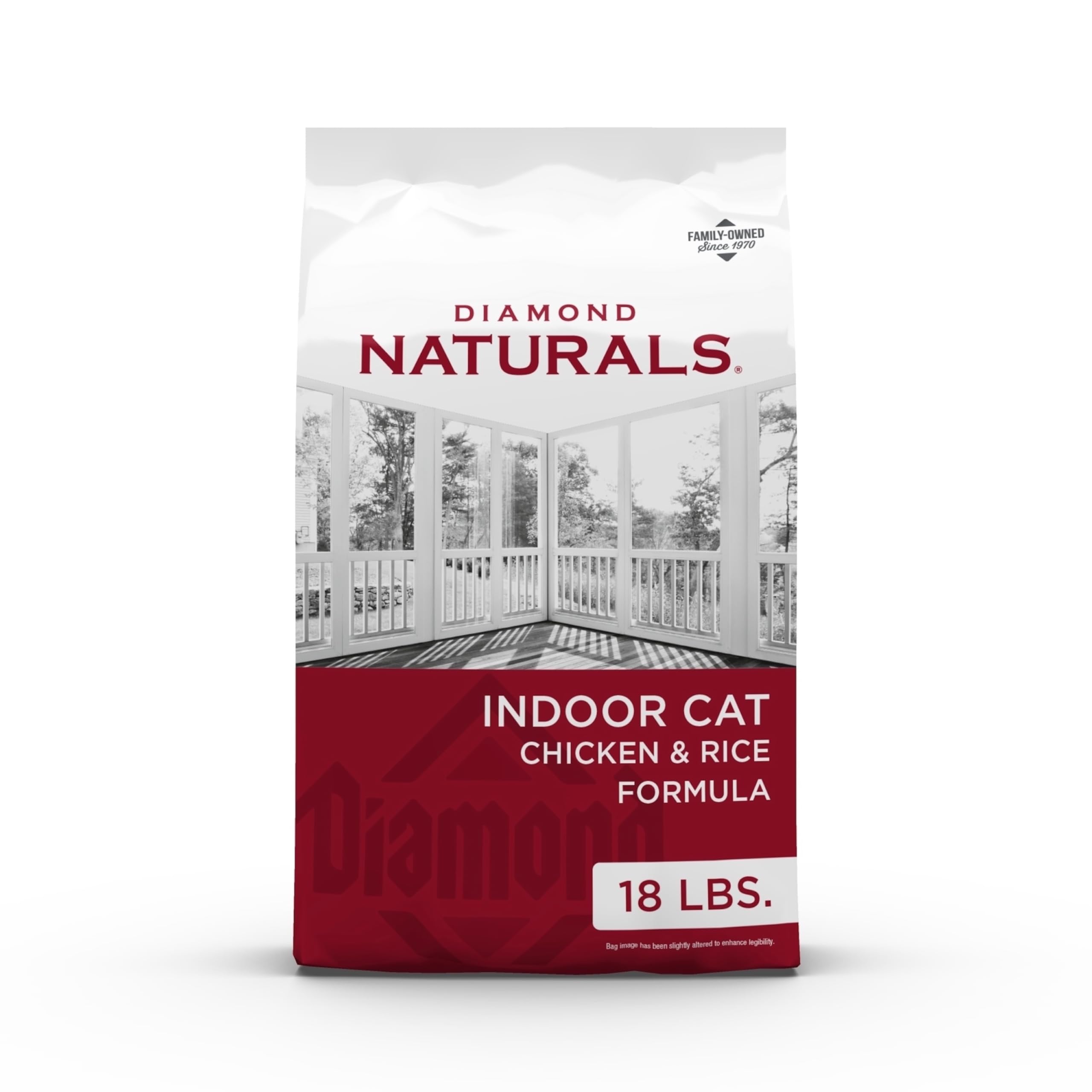 DIAMOND NATURALS alimento para gato interior con pollo real para pelaje sano.