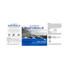 Diamond Naturals ingredientes clave con res, pensado para energía diaria del perro.