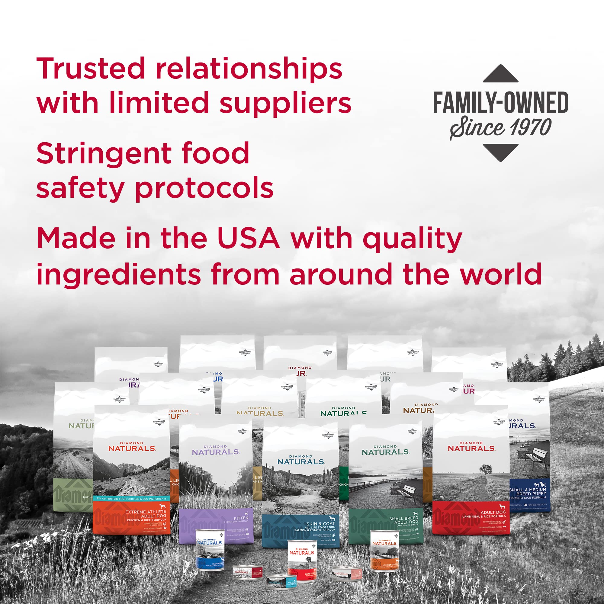 Envase seguro de Diamond Naturals Lamb Dinner para almacenamiento