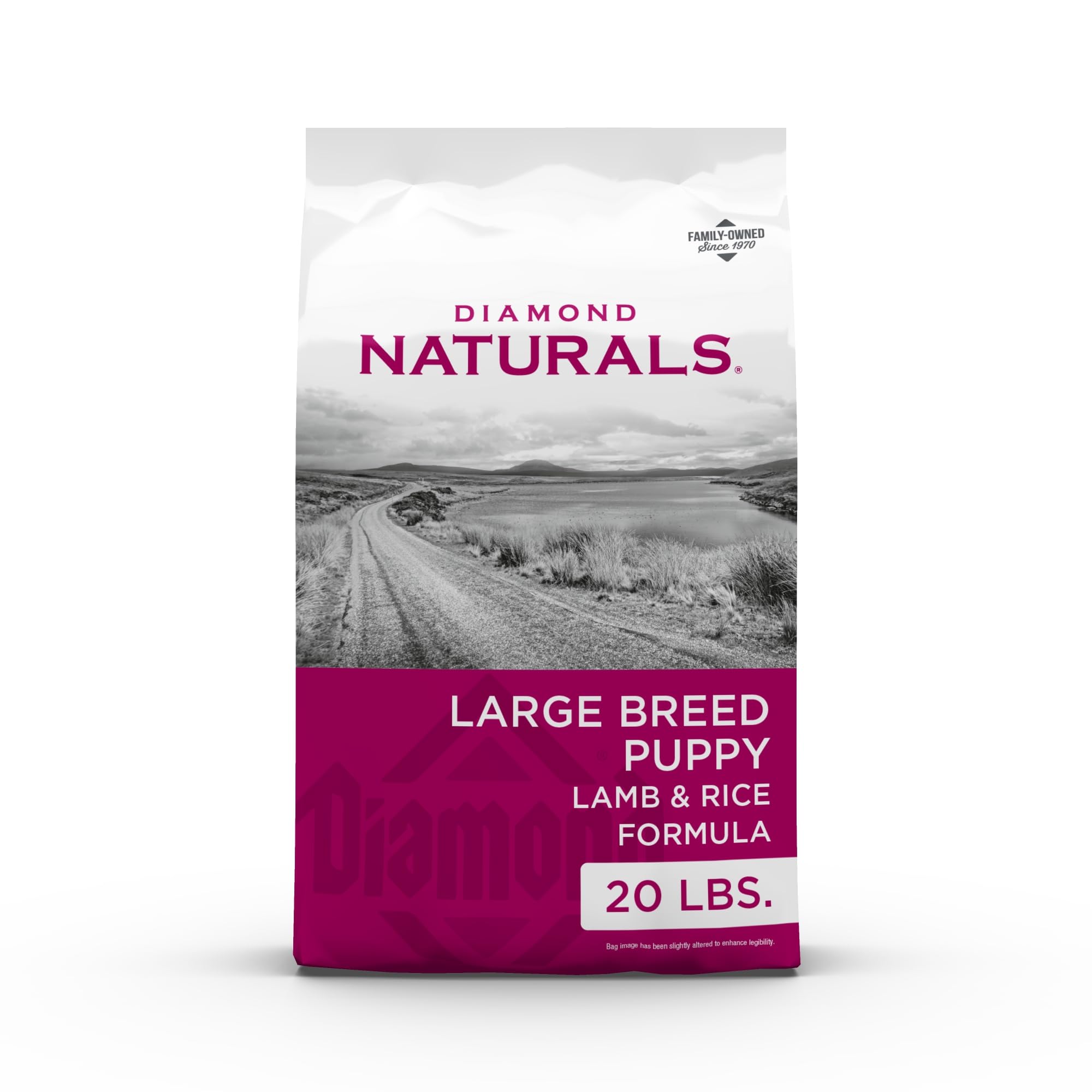 DIAMOND NATURALS bolsa grande para cachorros con cordero y arroz, nutrición premium