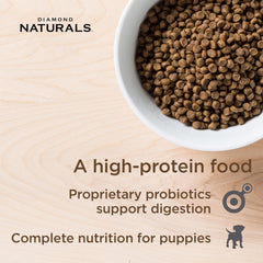 Diamond Naturals Puppy con arándanos y naranjas, antioxidantes y sabor natural.