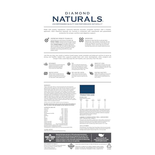 DIAMOND NATURALS pollo real como ingrediente principal para cachorros sanos