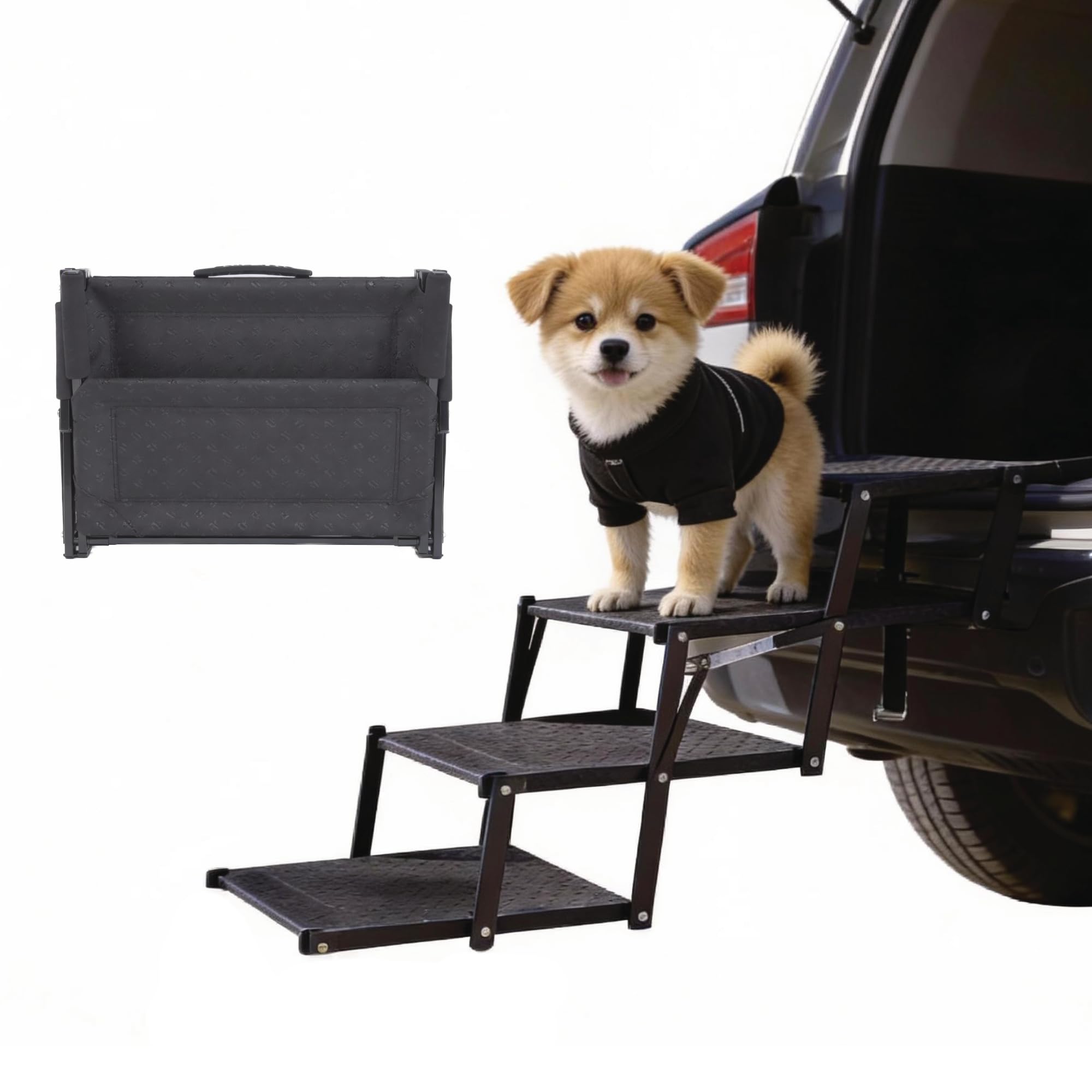 Dicprms escaleras para perros de 4 pasos plegables, ideal para subir al coche con seguridad