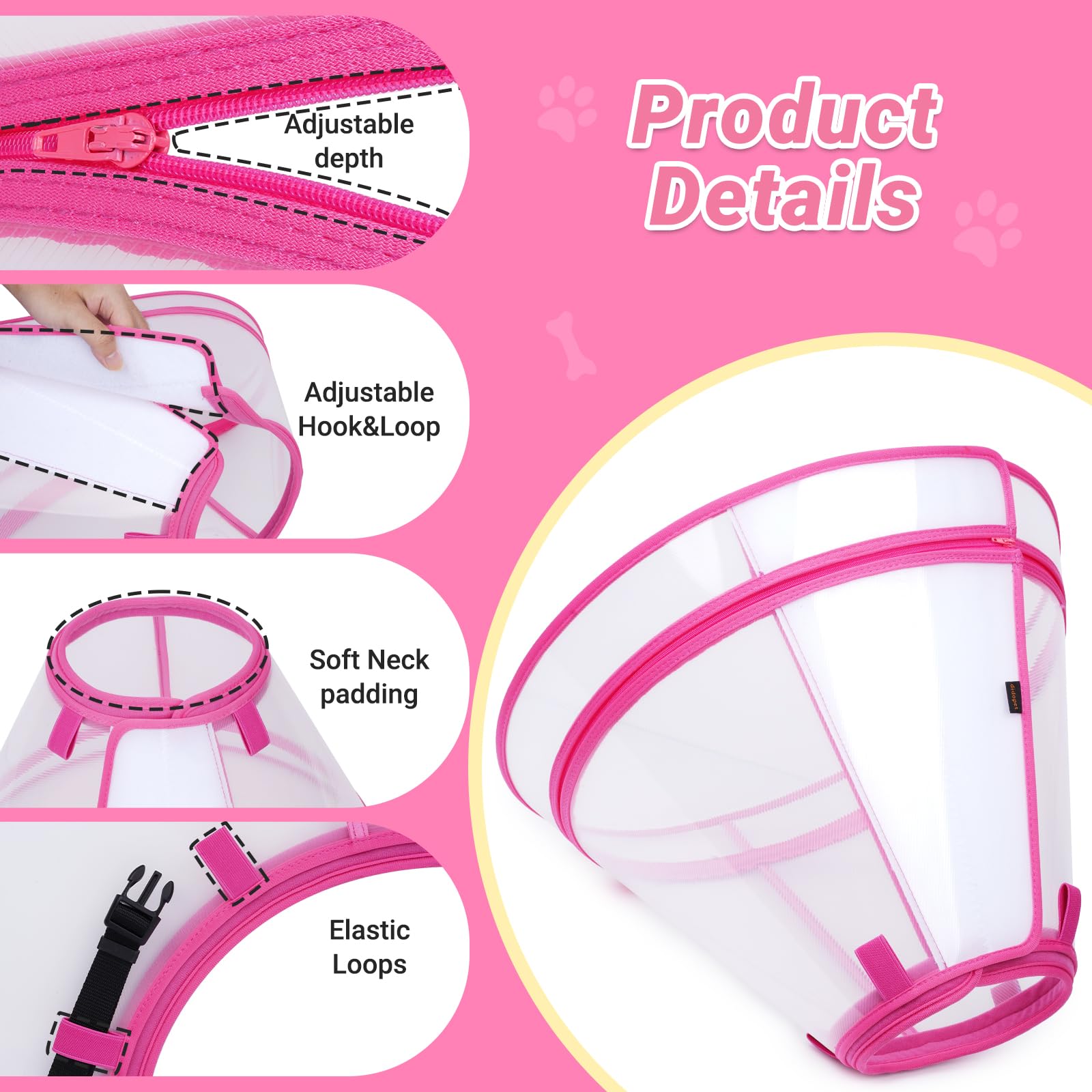 Didopet collar recuperación protege heridas y suturas de lamidos o mordiscos