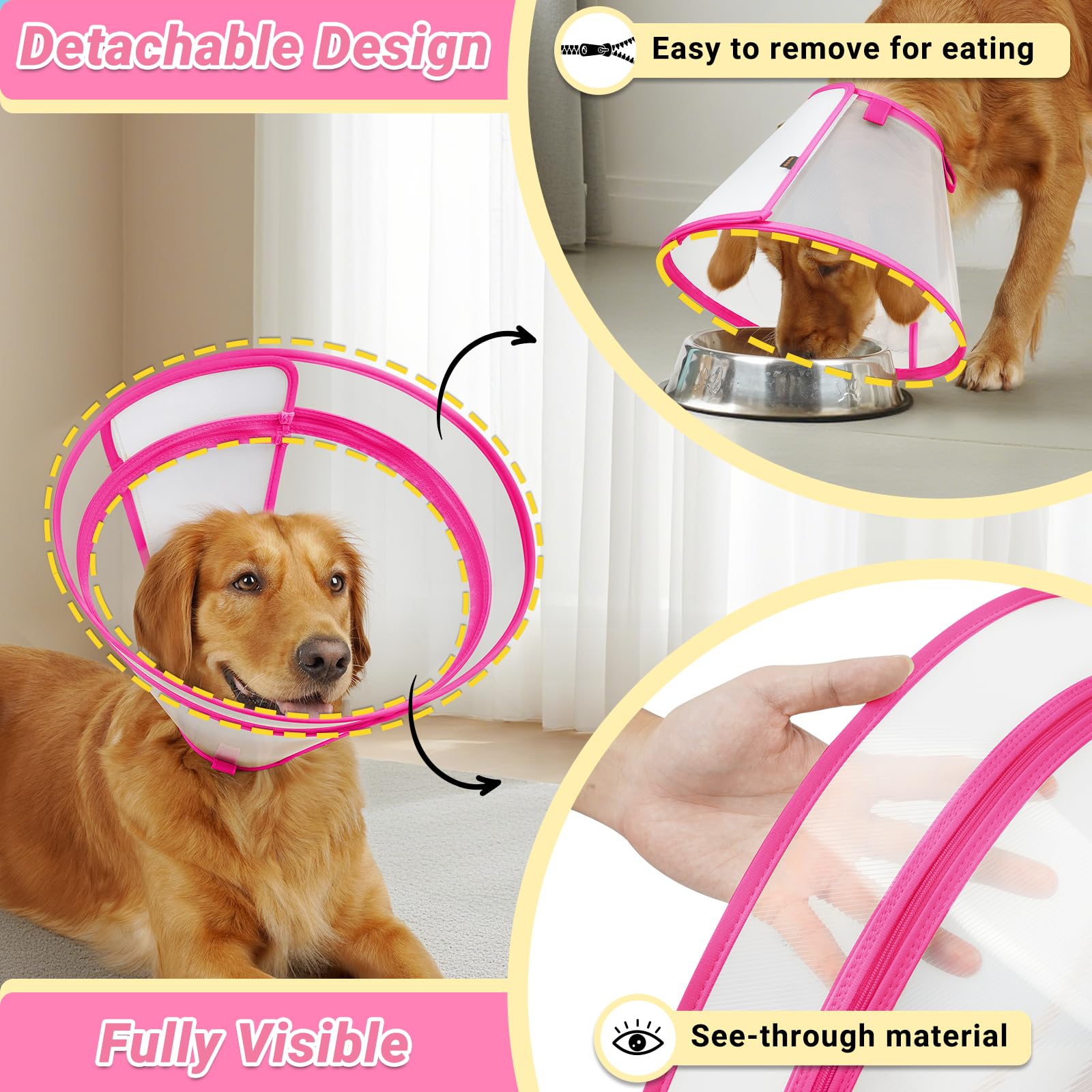 Cono Didopet con cremallera desmontable para ajuste rápido y cómodo.