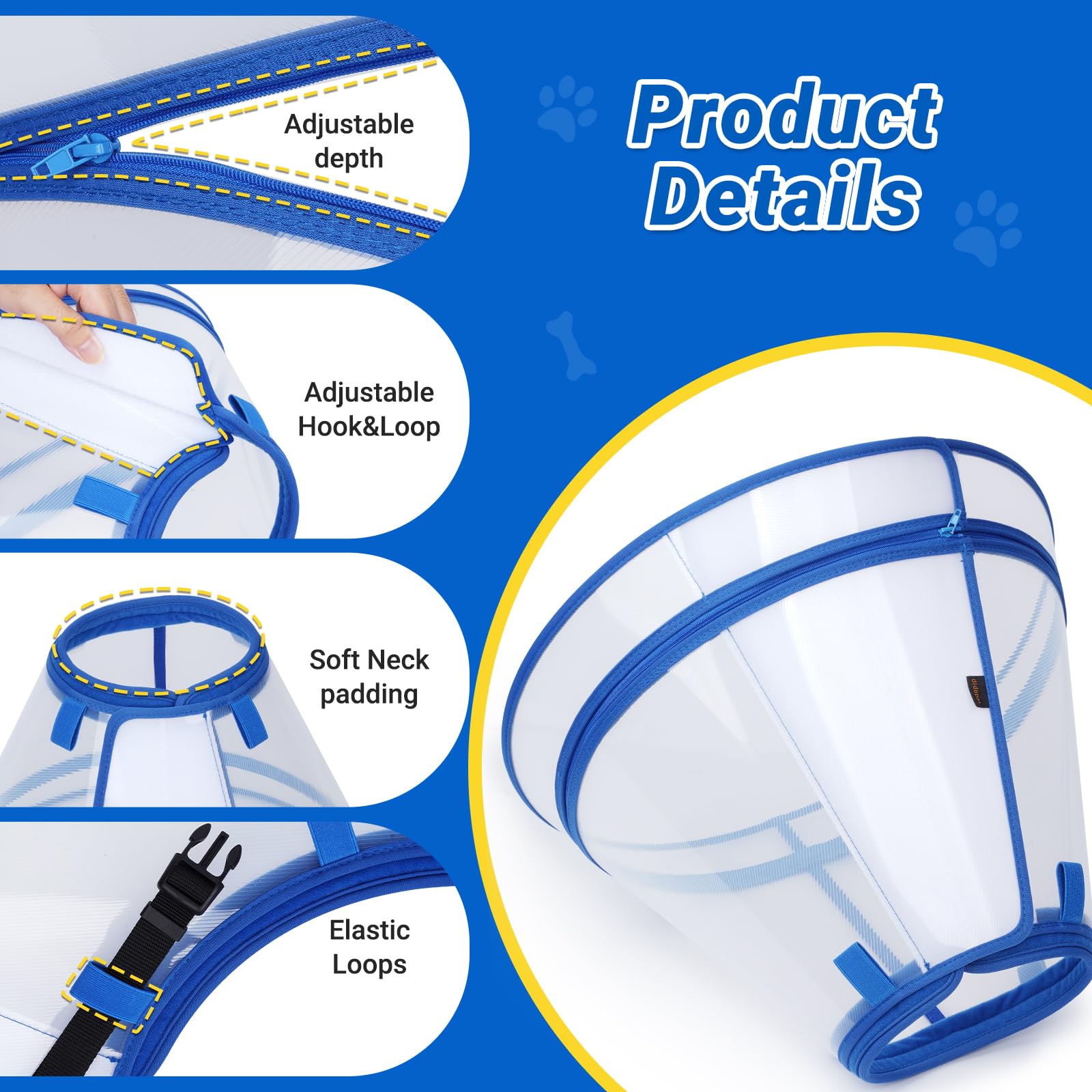 Protección de heridas postoperatorias con Didopet para lamidos y arañazos.