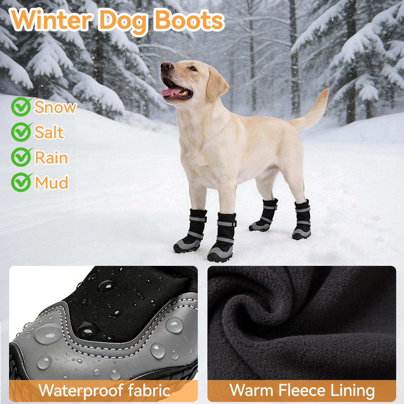 Dimicoo zapatos para perro con cintas seguras para ajuste cómodo y estable