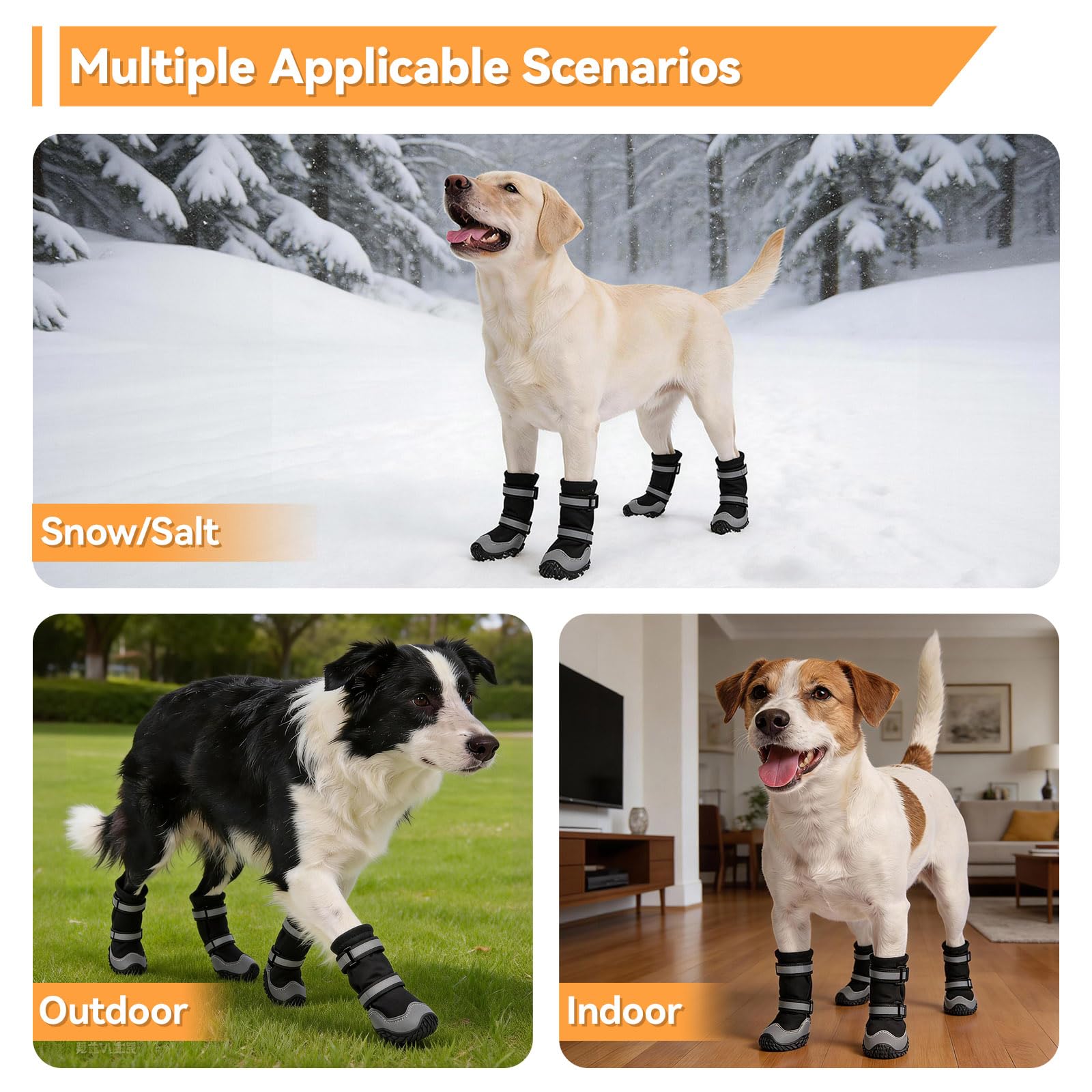 Dimicoo zapatos para perro con forro polar suave para mantener patas cálidas