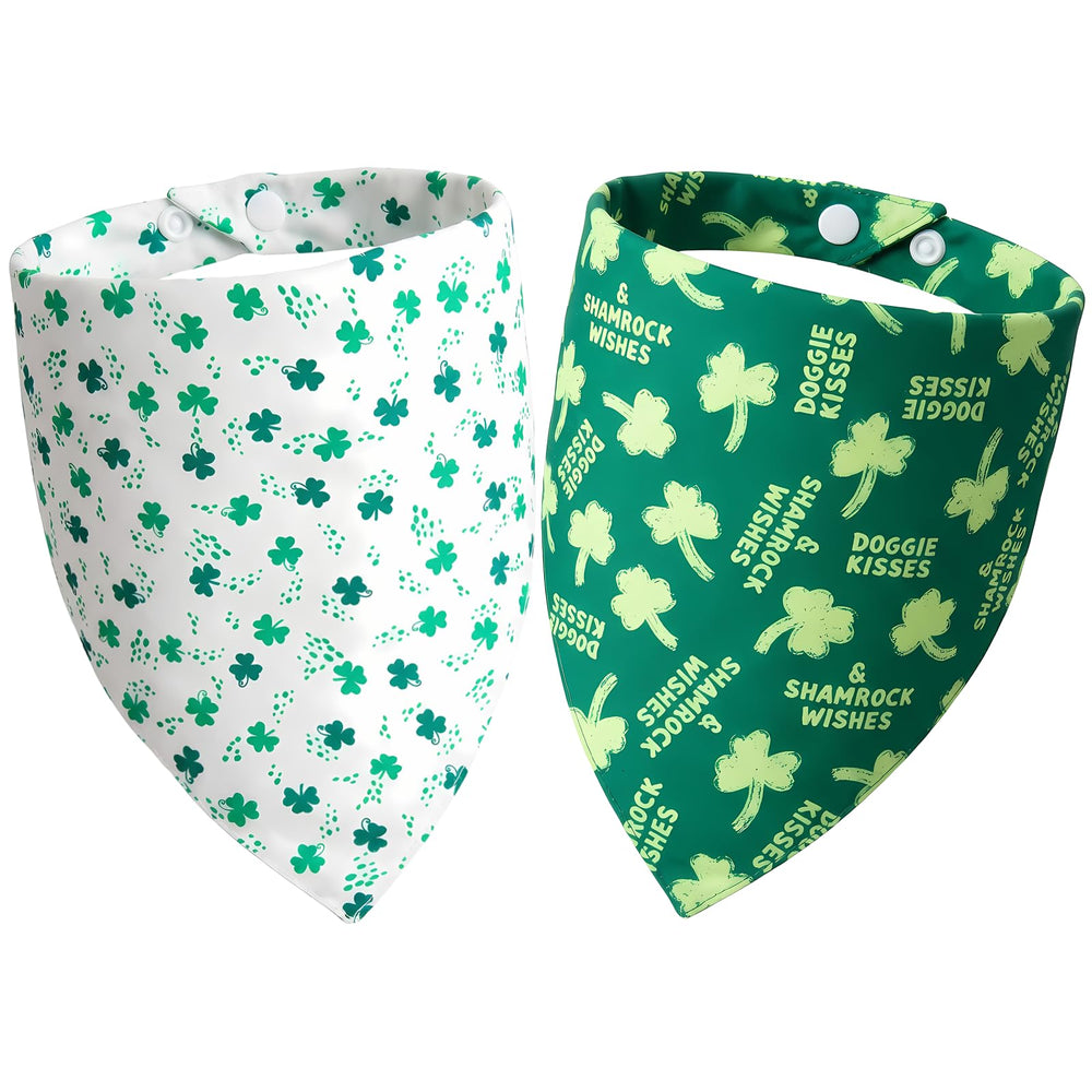 Dimidium pañuelo para perro San Patricio dos-pack, ideal para desfiles y salidas festivas.