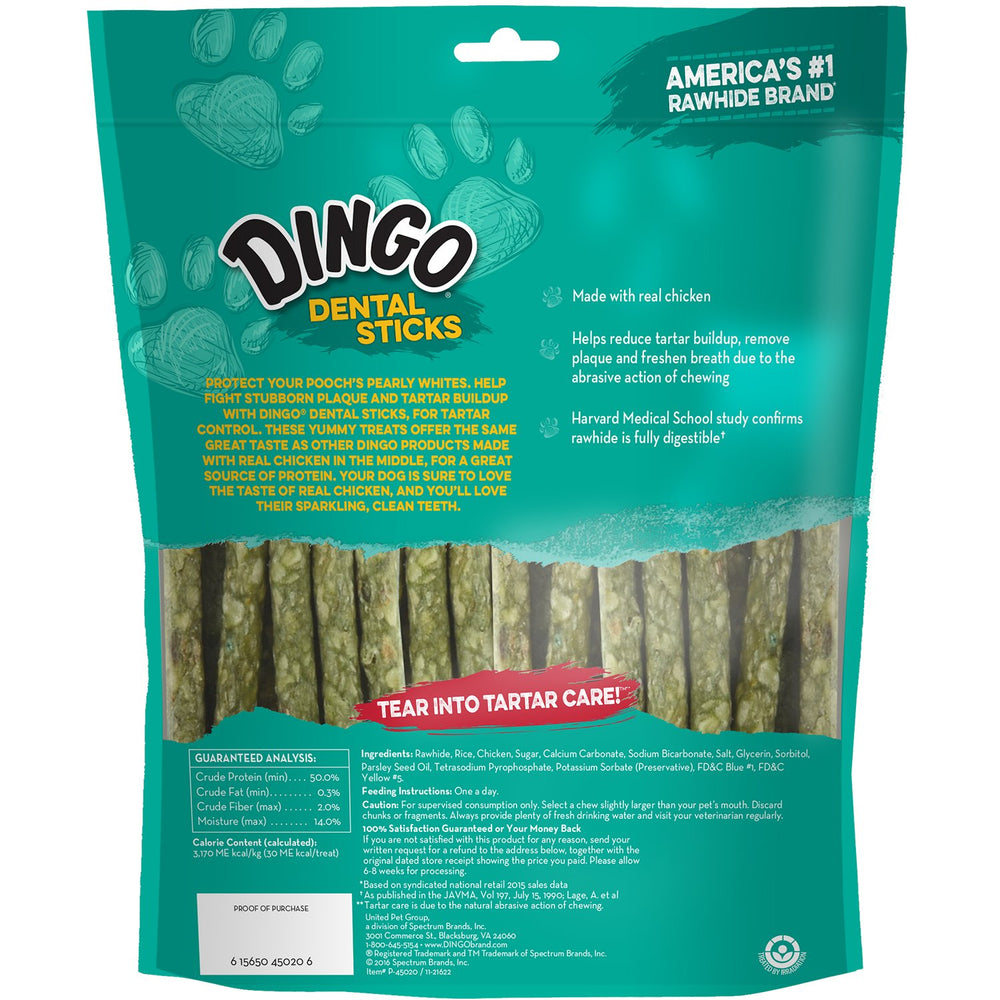 Dingo palitos dentales con acción abrasiva para apoyar la higiene dental.