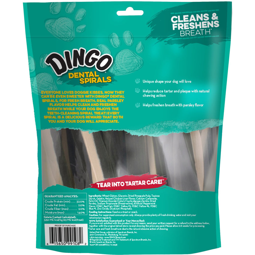 Dingo Dental Spirals aptos para perros de todos los tamaños y edades.