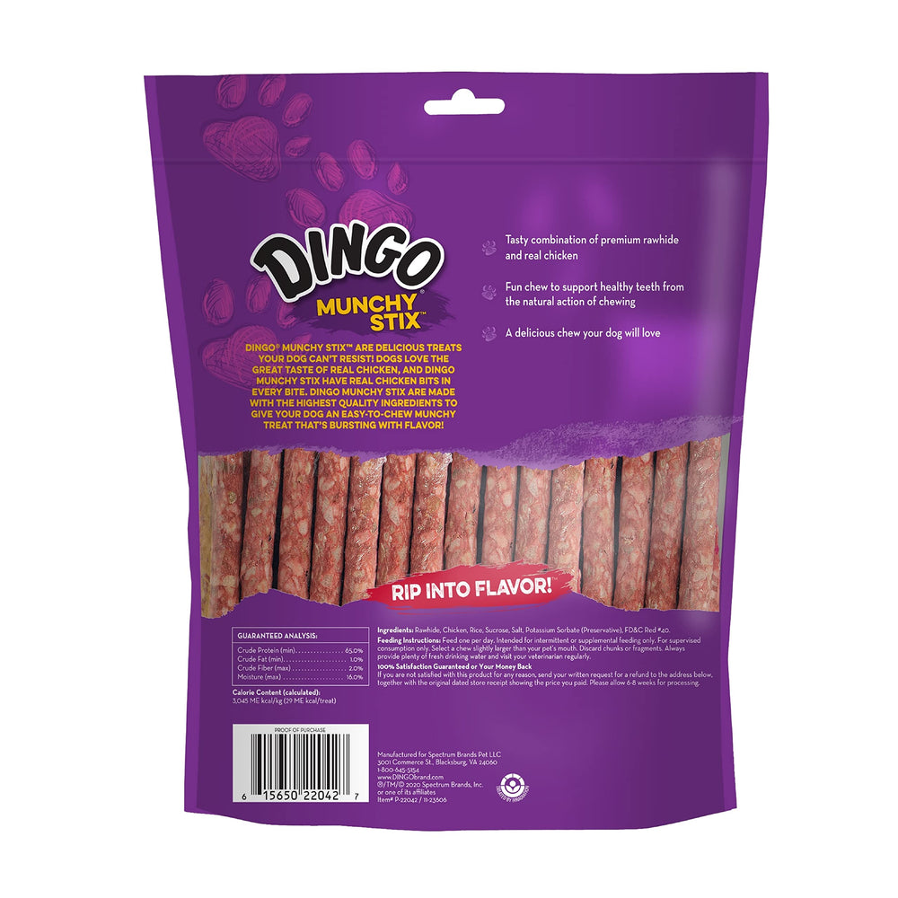 Dingo Munchy Stix para perros de todas las tallas con sabor a pollo
