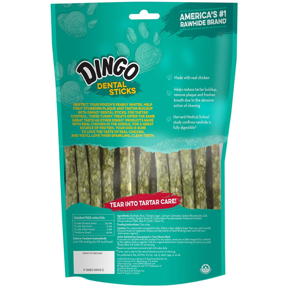 Dingo palitos dentales, limpieza de dientes con bicarbonato para aliento fresco.