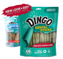 Dingo palitos dentales: textura masticable que estimula la limpieza dental.