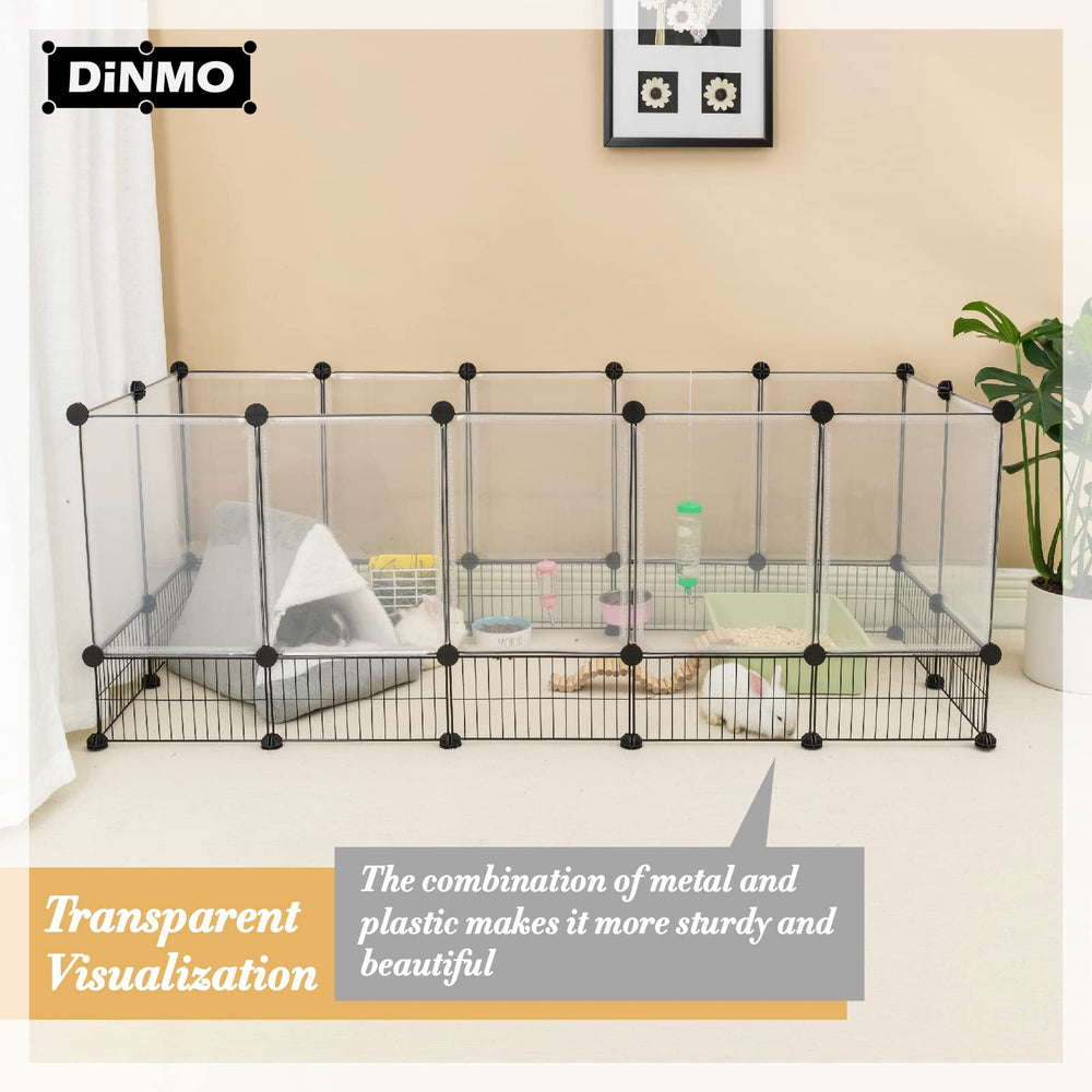 DINMO corral con panel PP transparente para ver a tus mascotas desde cualquier ángulo.