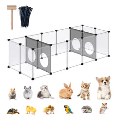 DINMO corral-juego con panel transparente para observar a tus conejos con claridad.