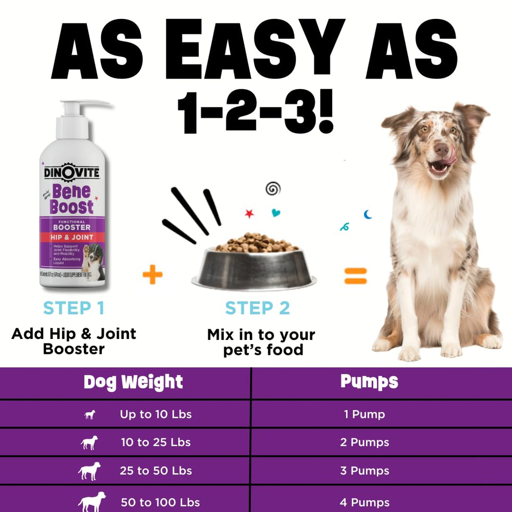 Dinovite BeneBoost, sabor tocino que atrae a perros selectivos.
